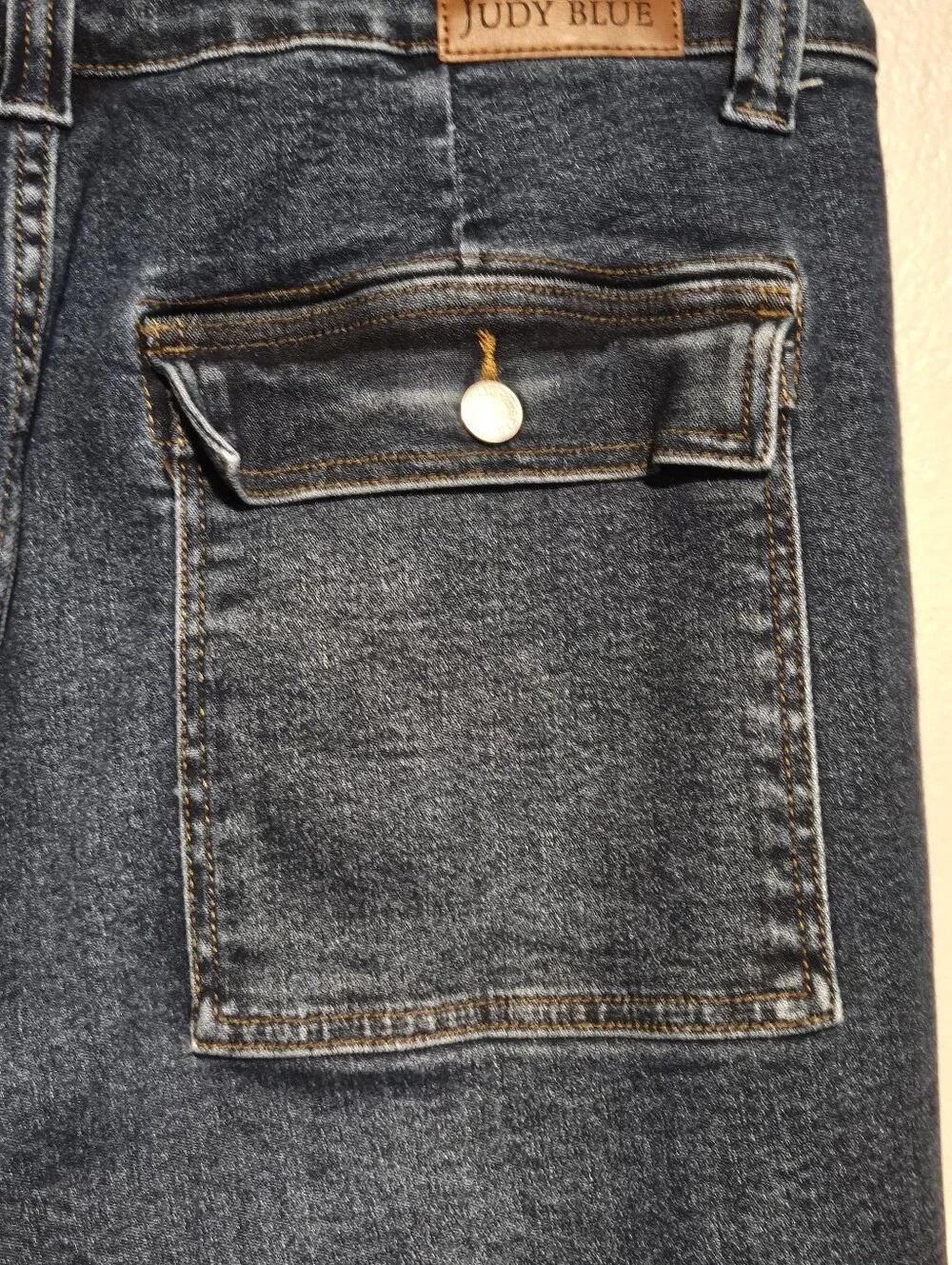 Judy Blue "Cortney" High Rise Straight Wide Cargo Jeans in Dark Wash Size 18W - Picture 11 of 16